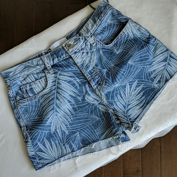 Current/Elliott Pants - Current/Elliott High Waist Palm Print Short 28 NWT